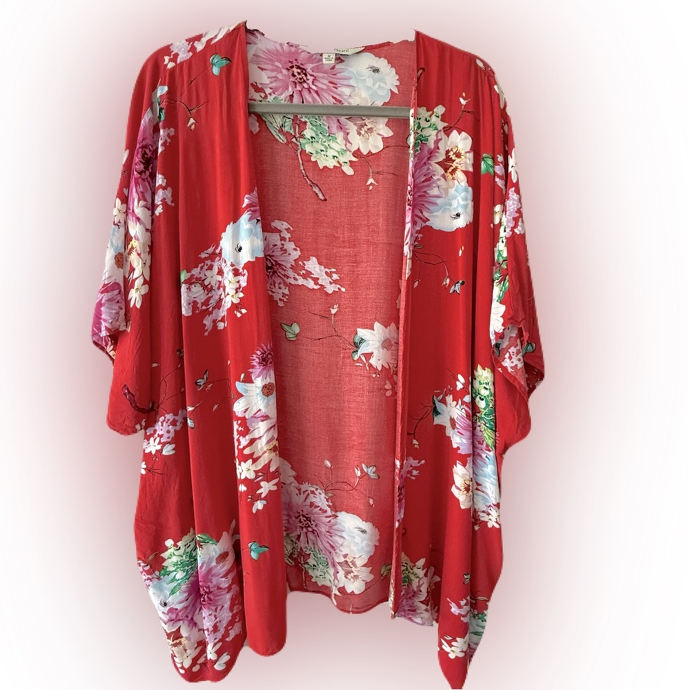 Red Floral Kimono